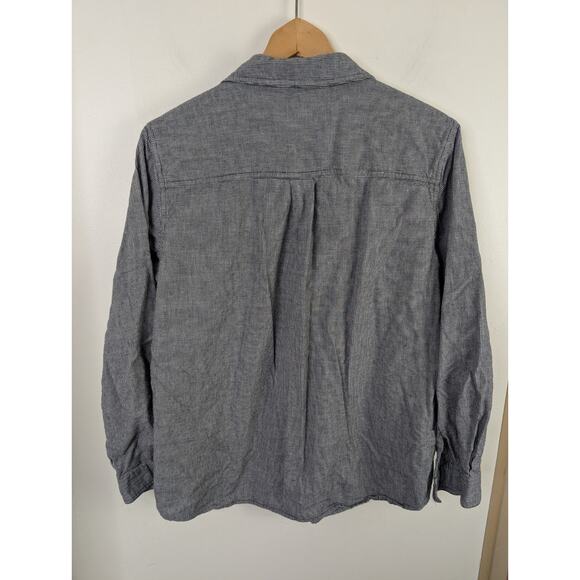 Casey & Max Women's Large L Embroidered Button Down Shirt Christmas Theme Gray - Picture 8 of 8